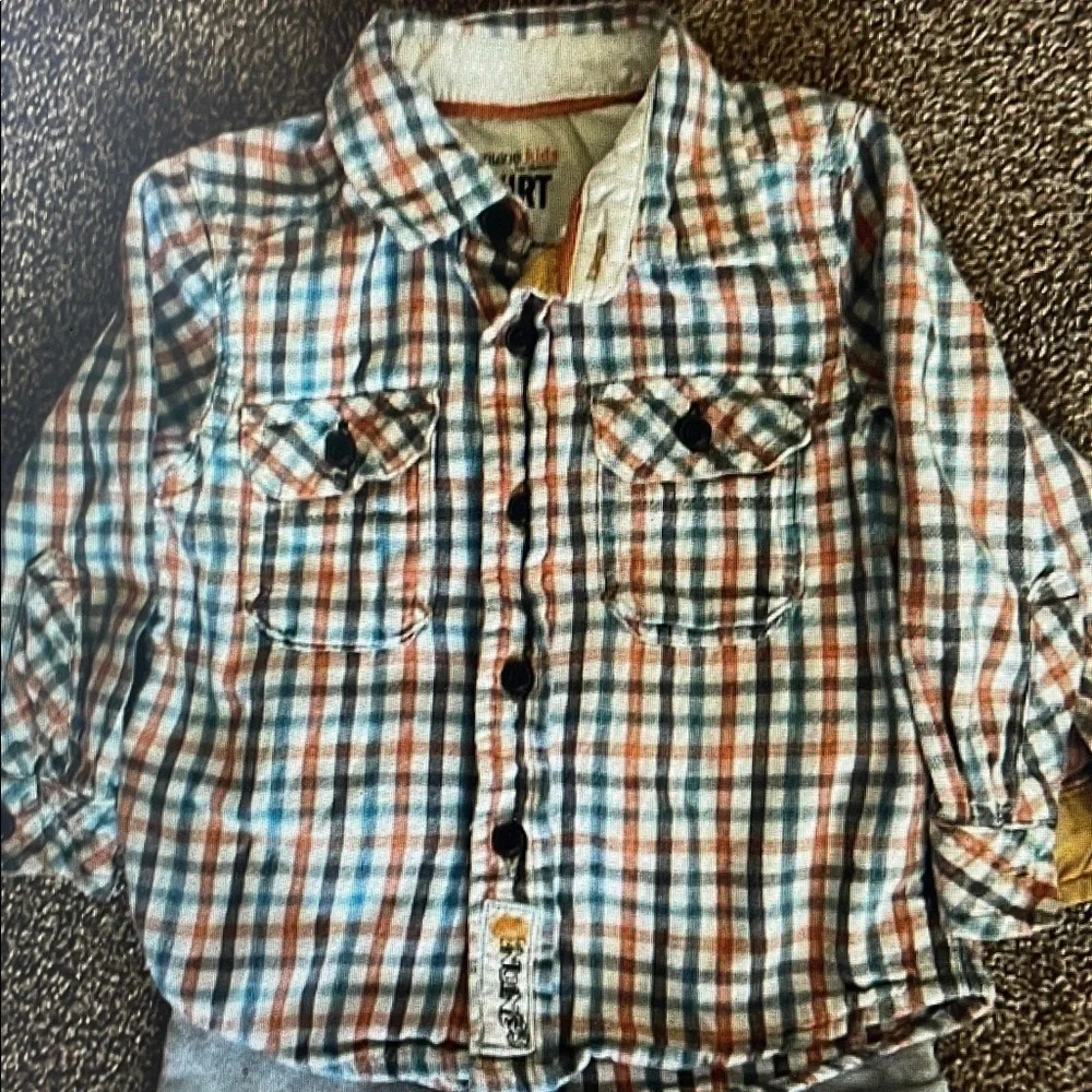 OshKosh B'gosh button up check shirt 18M